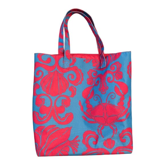 Lilly Pulitzer x Estée Lauder Boho Beach Tote Bag – Coral Crab & Floral Print – - Picture 3 of 5